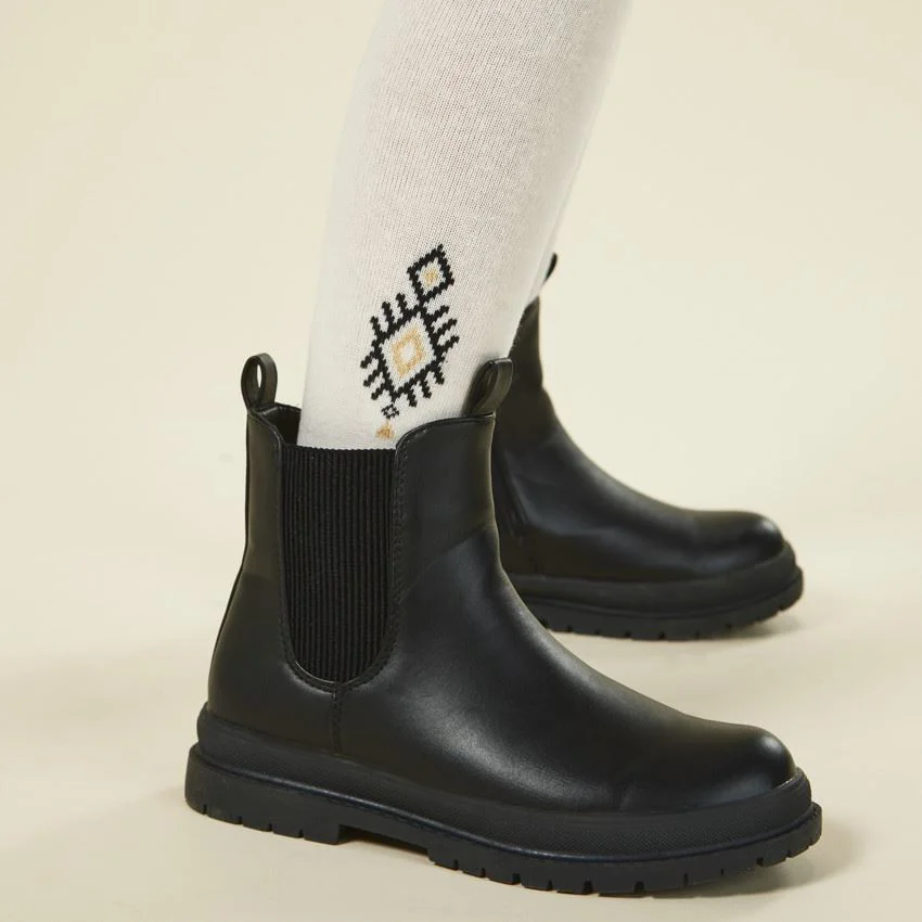 Botine pentru fete Saxo Blues cu fermoar efect piele foto