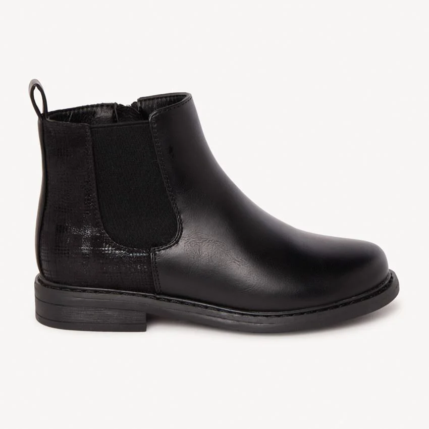 Botine pentru fete Saxo Blues cu fermoar efect piele foto
