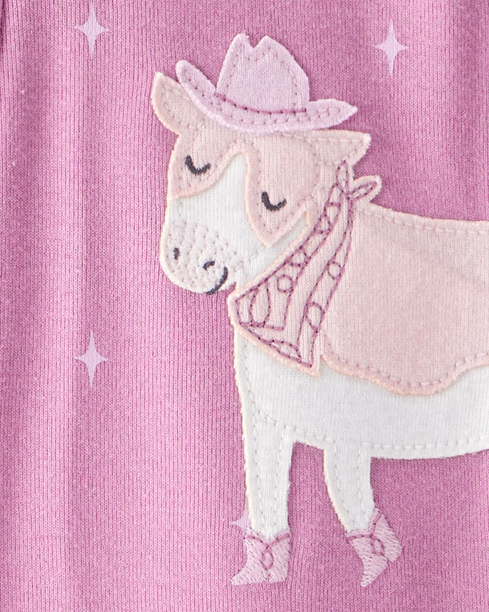 Carter's Pijama din bumbac cu botosei Mauve Cowgirl Cow foto