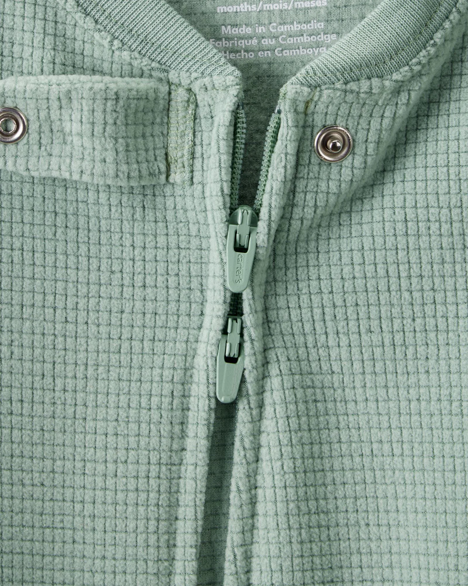 Carter's Pijama din fleece cu botosei Green Solid Waffle foto
