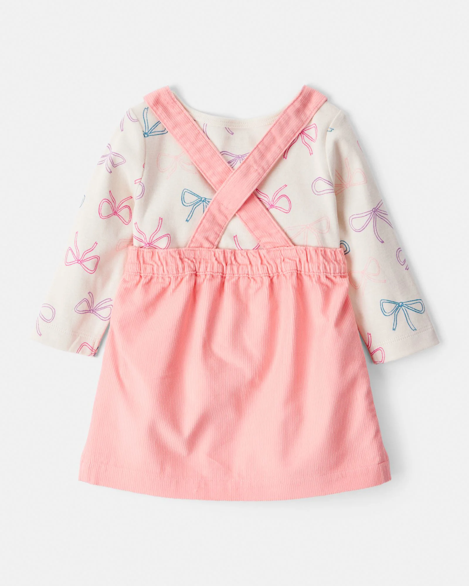 Carter's Комплект 3 в 1 Pink Corduroy Bow - блузка, платье и колготки foto