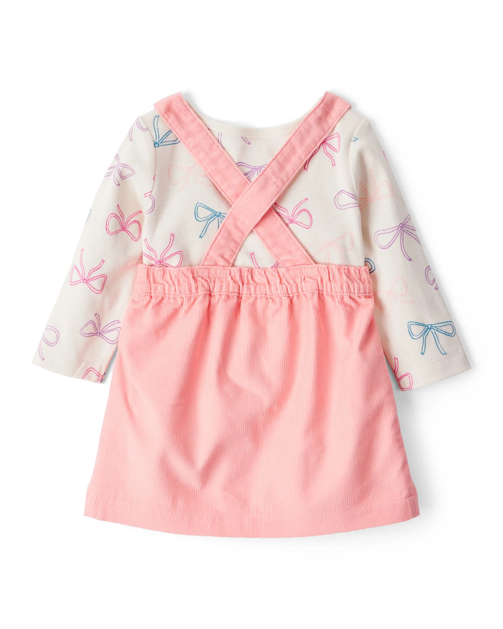 Carter's Комплект 3 в 1 Pink Corduroy Bow - блузка, платье и колготки foto