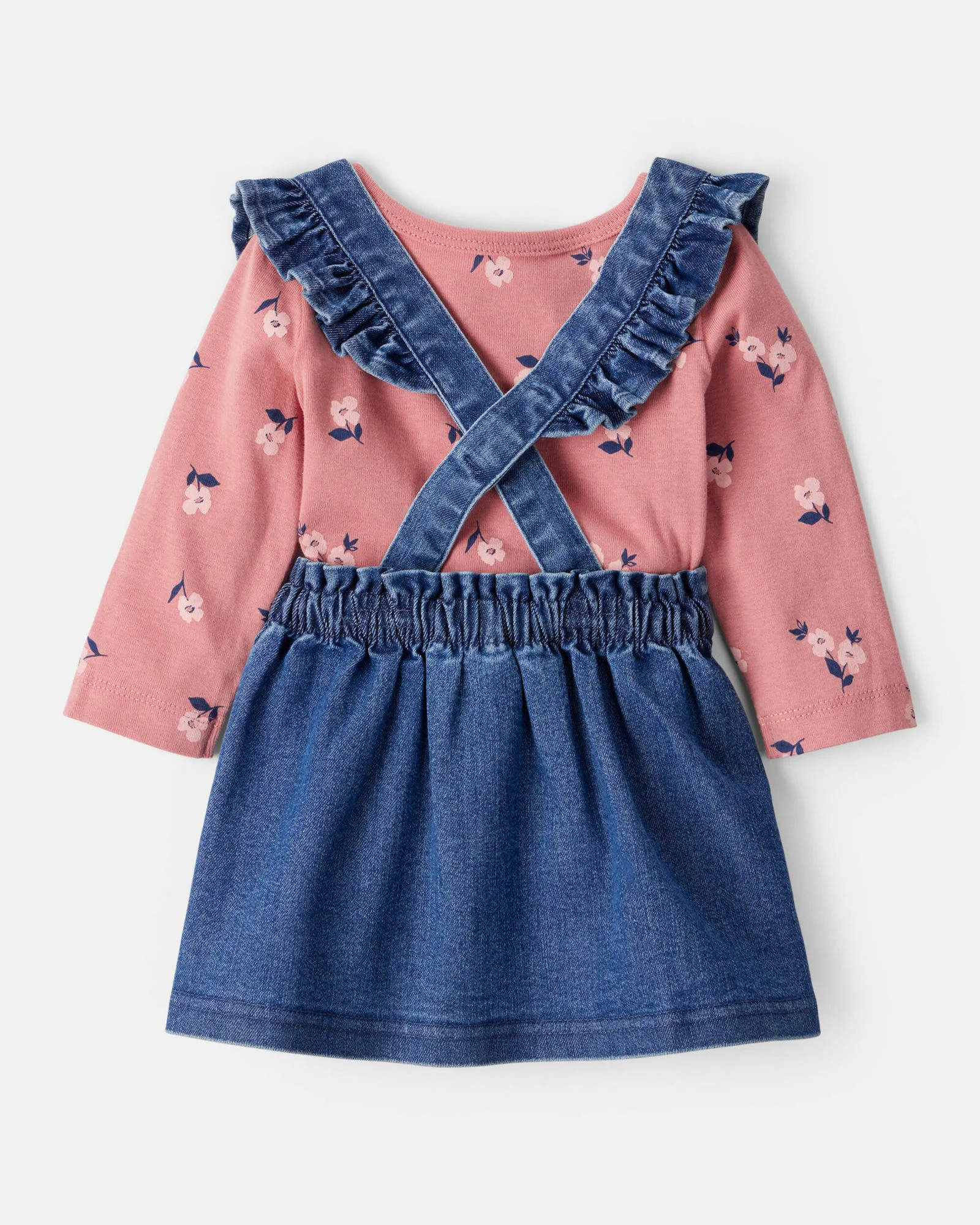 Carter's Комплект 3 в 1 Chambray Floral - блузка, сарафан и колготки foto