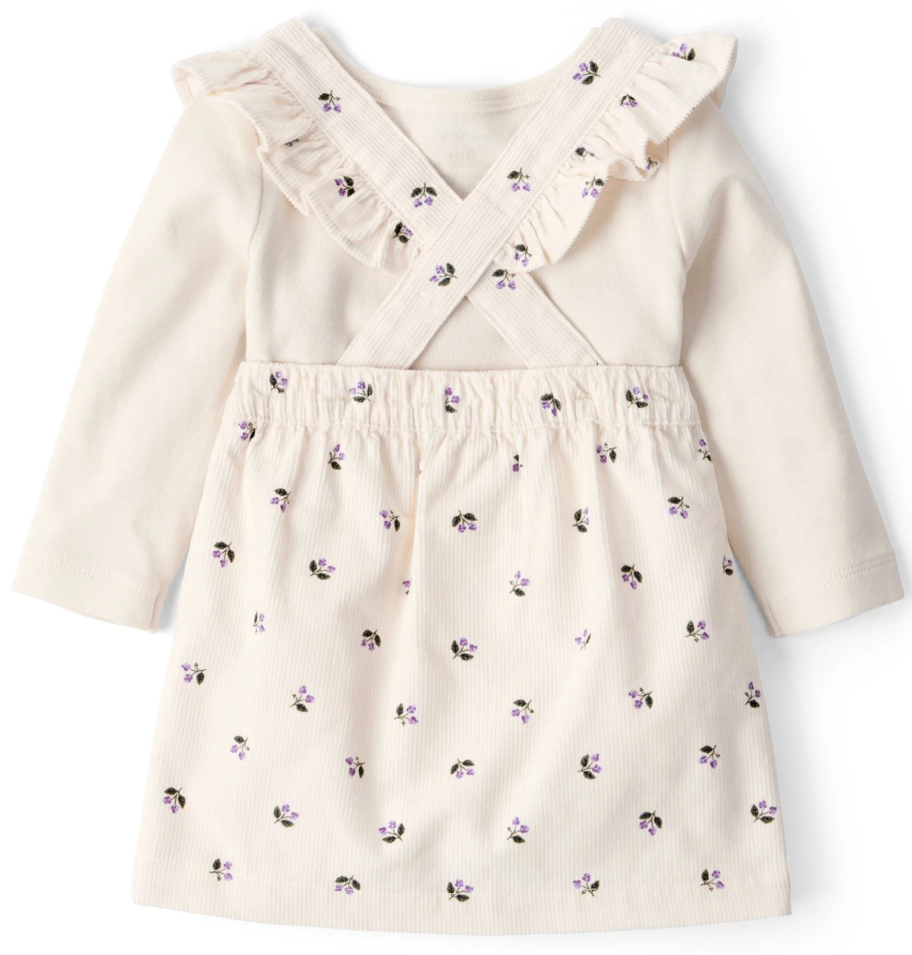 Carter's Set 3 piese Ivory Corduroy Floral - bluza, rochita si dresuri foto