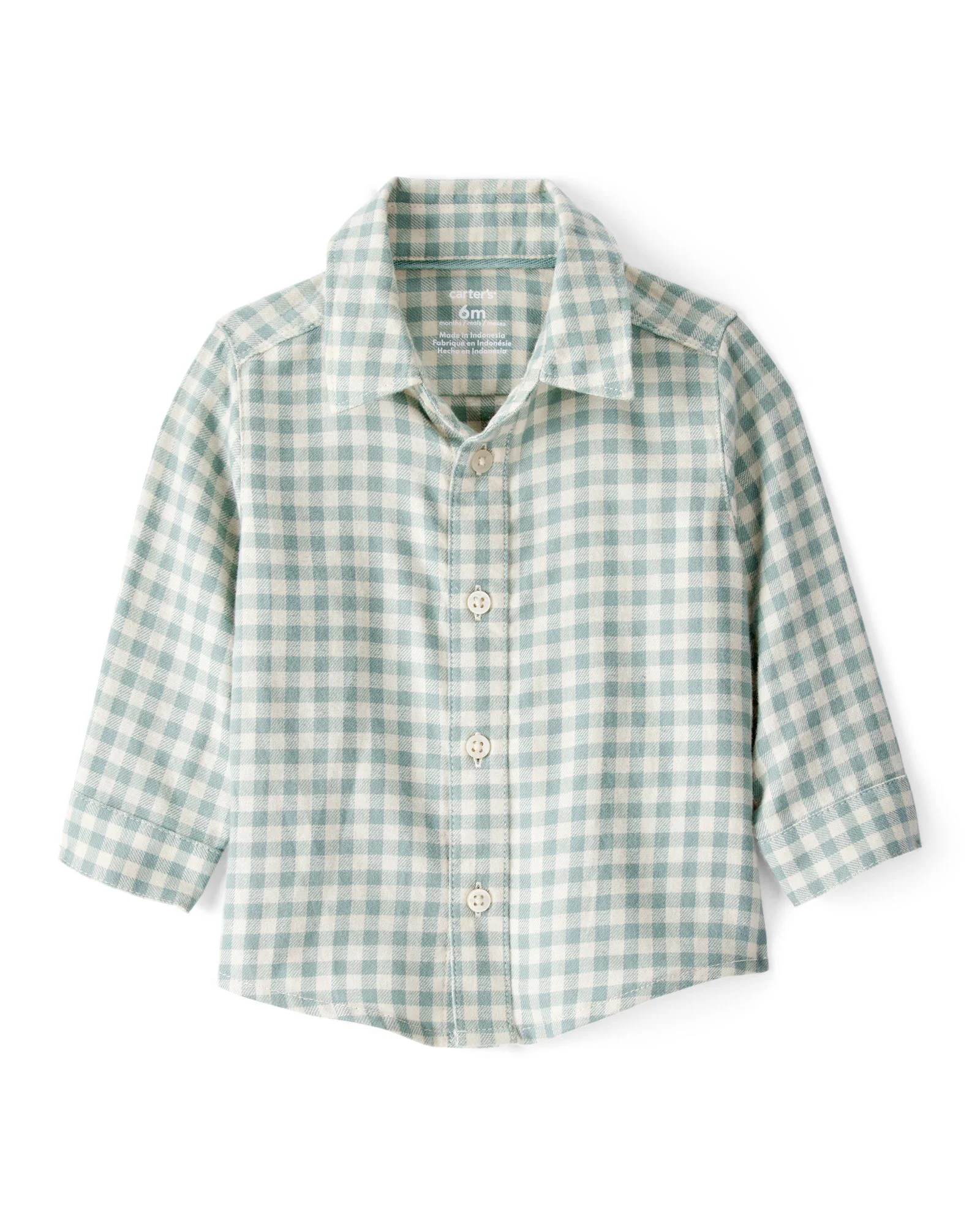 Carter's Set 2 piese Knit Denim Flannel - camasa si salopeta din denim foto