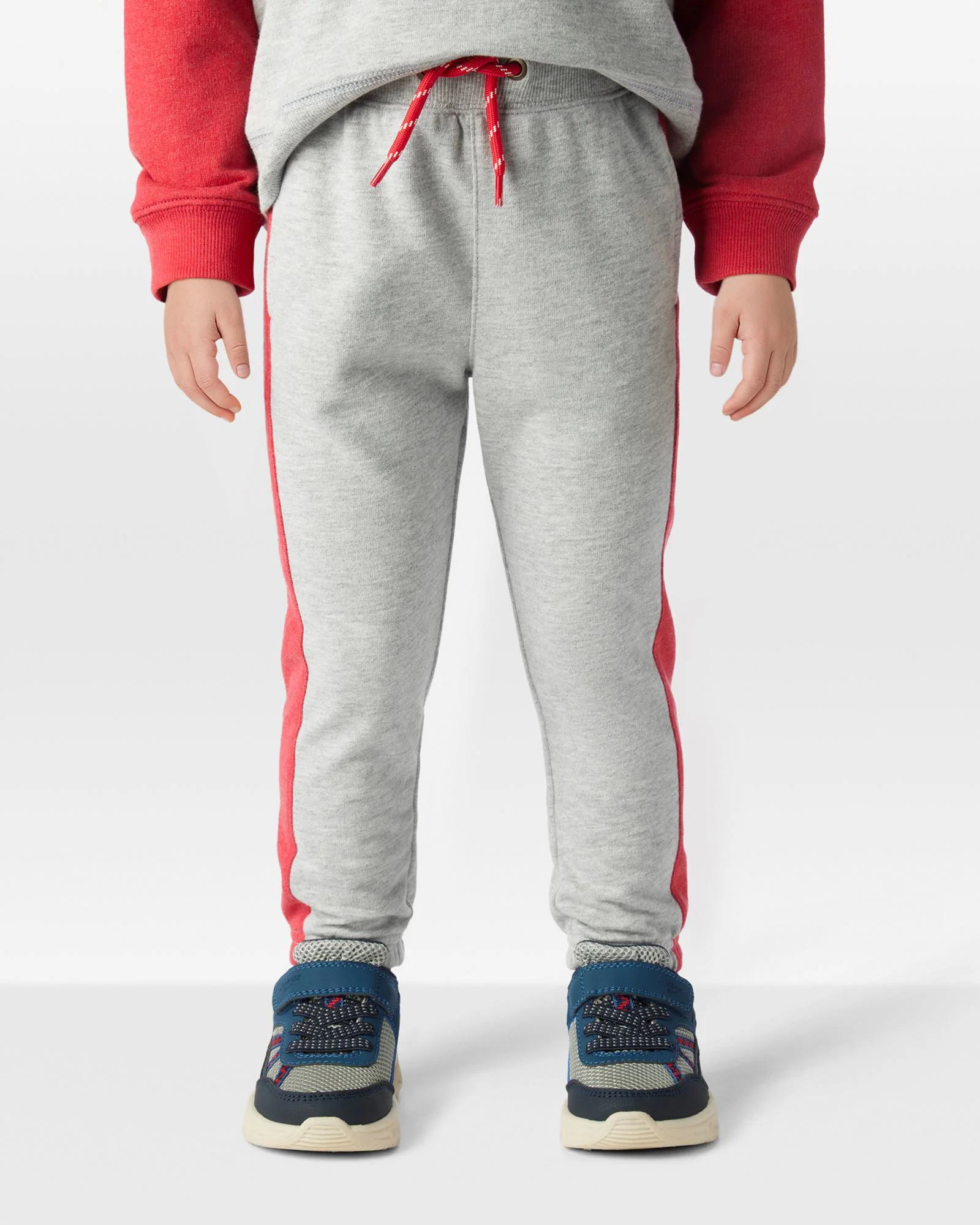 Carter's Pantaloni Terry Joggers Grey Red Side Stripe foto