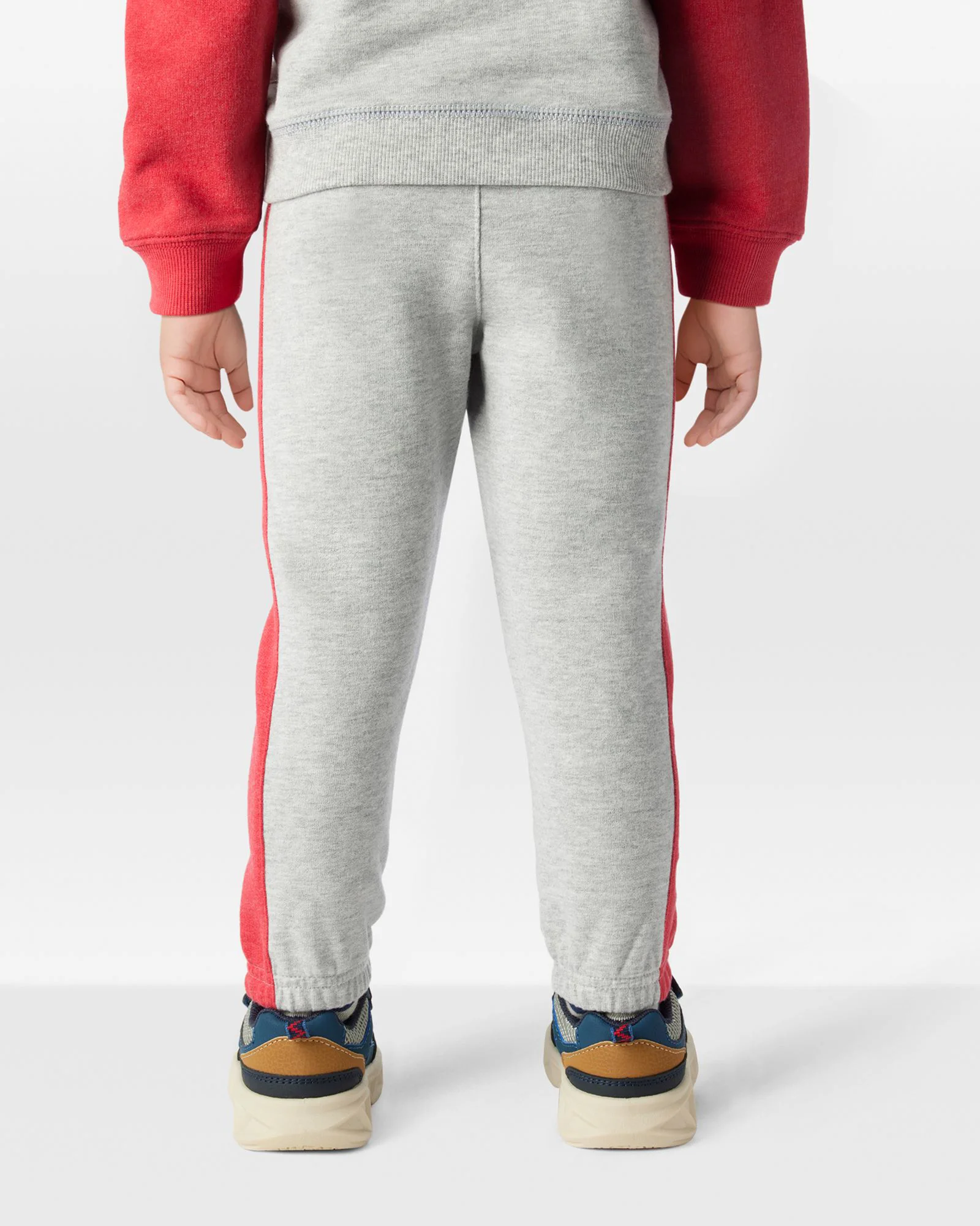 Carter's Pantaloni Terry Joggers Grey Red Side Stripe foto