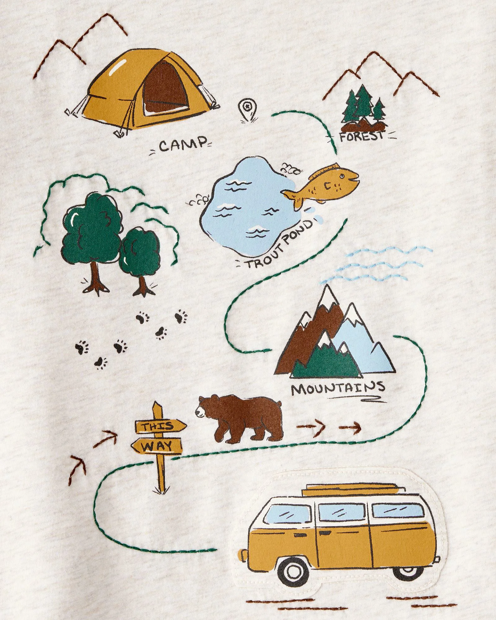 Carter's Tricou Oatmeal Camping Graphic foto