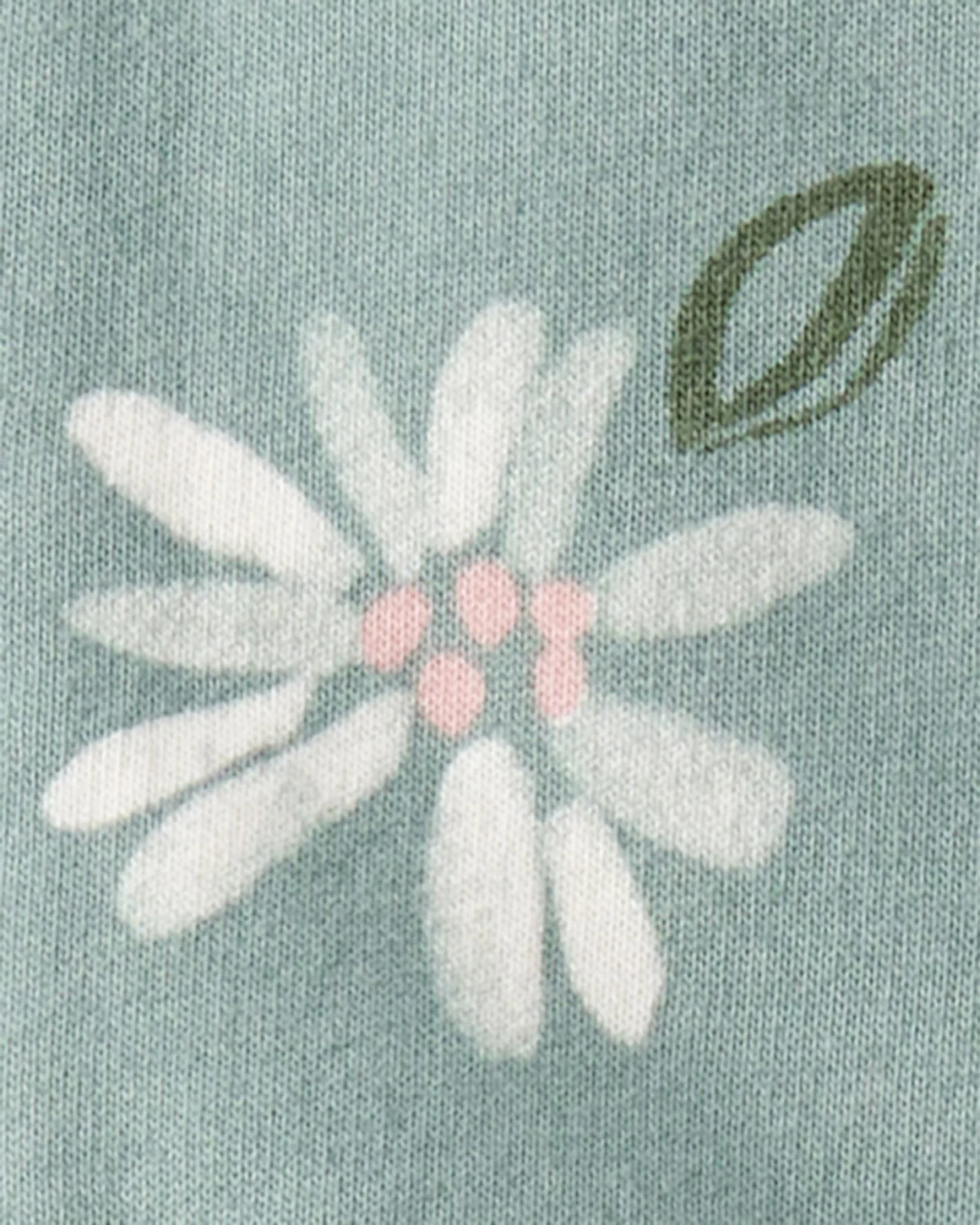 Carter's Set 3 piese Mint Green Floral - vesta cu gluga, pantaloni asortati si body foto
