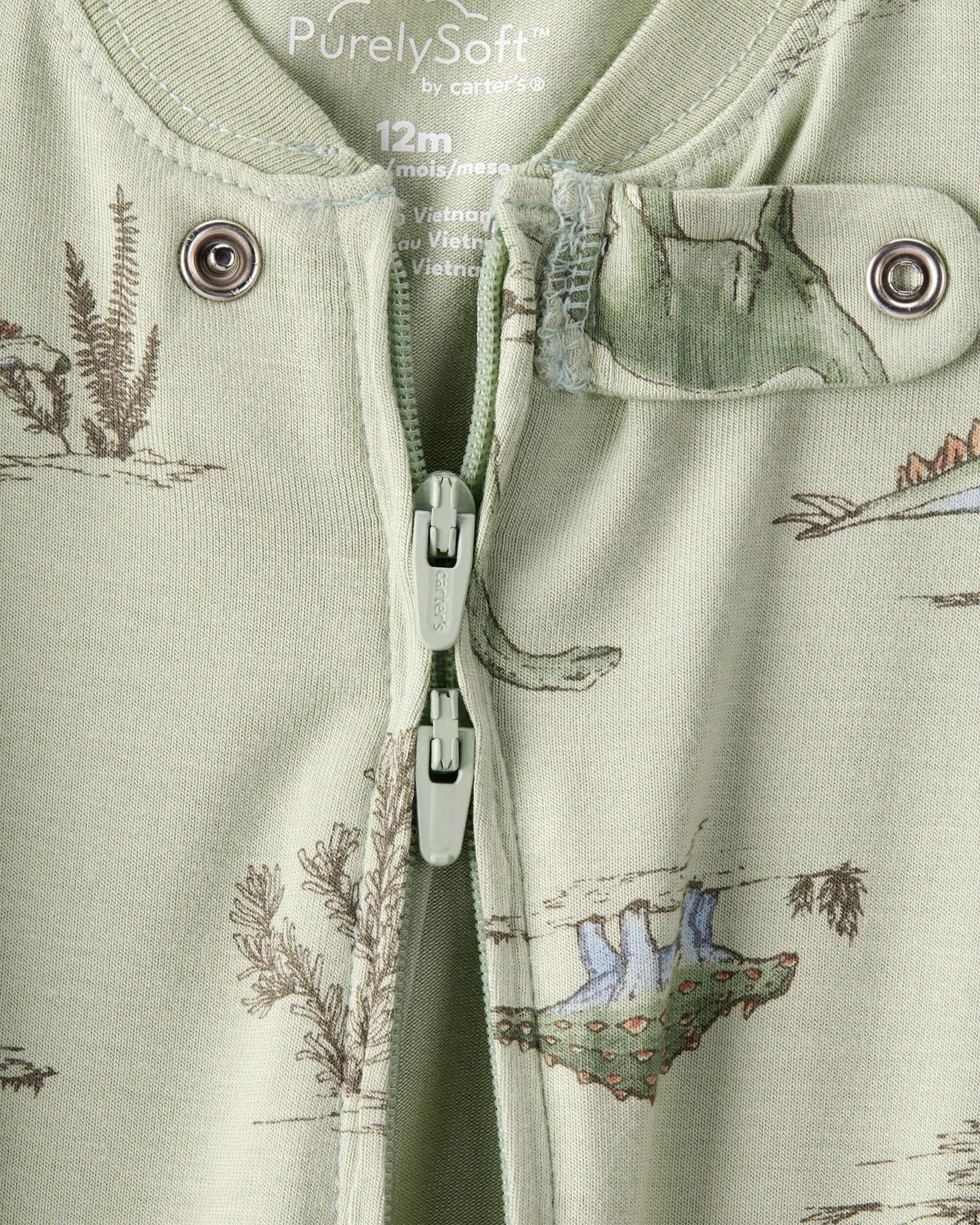Carter's Pijama din viscoza PurelySoft Green Dino foto