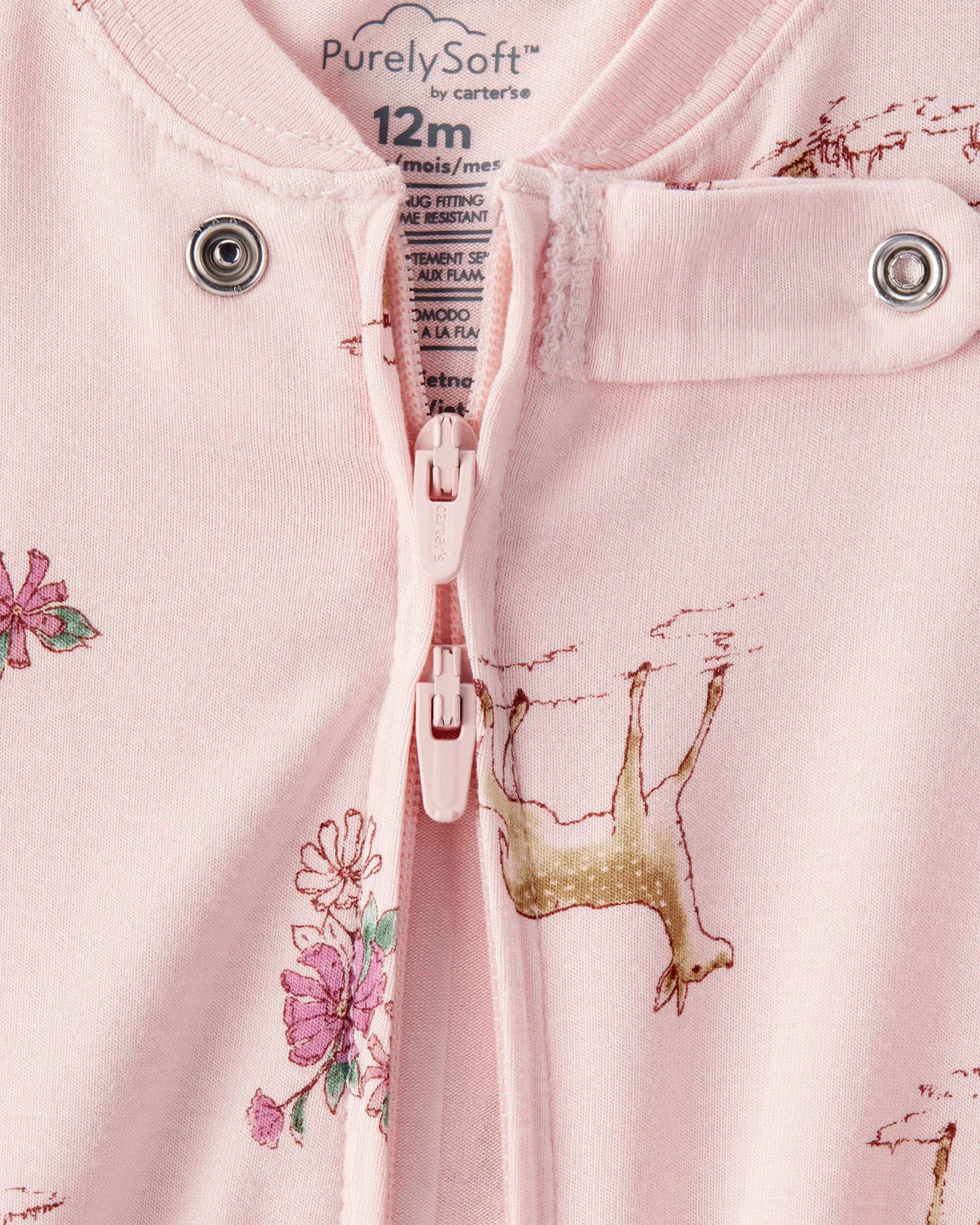 Carter's Pijama din viscoza PurelySoft Pink Woodland foto