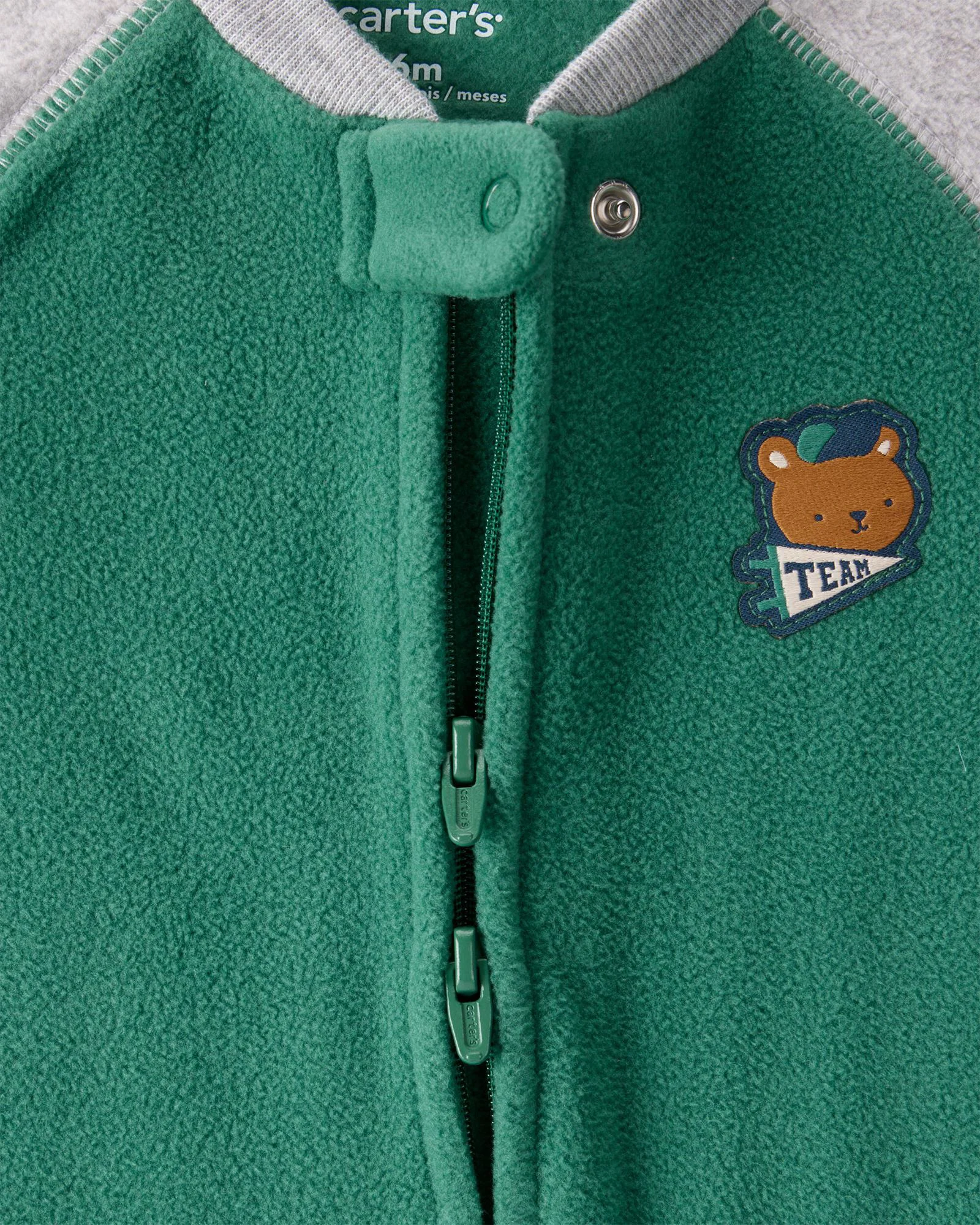 Carter's Pijama din microfleece Green Bear Team Patch foto