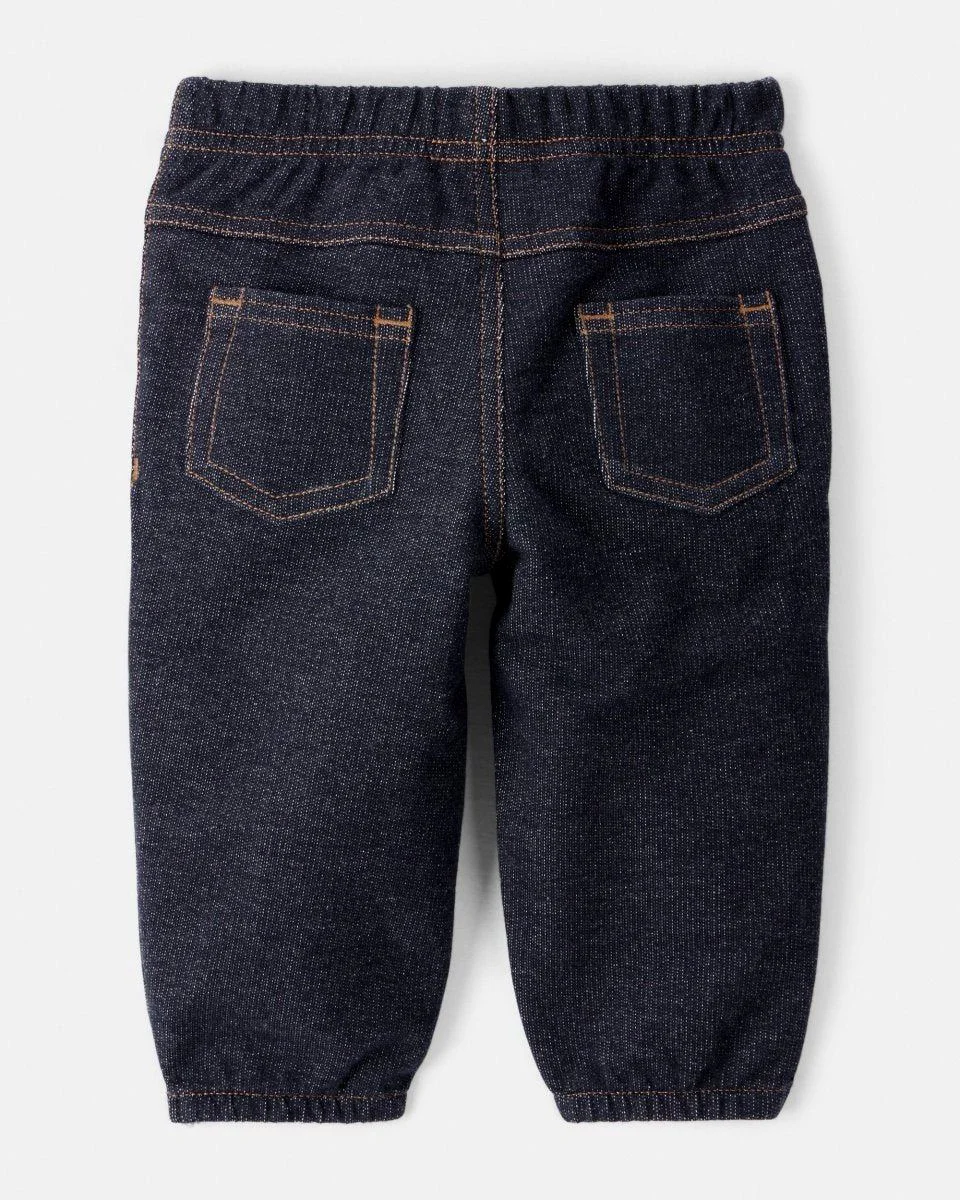 Carter's Set 3 piese Red Solid Denim - vesta fara maneci, pantaloni si body foto