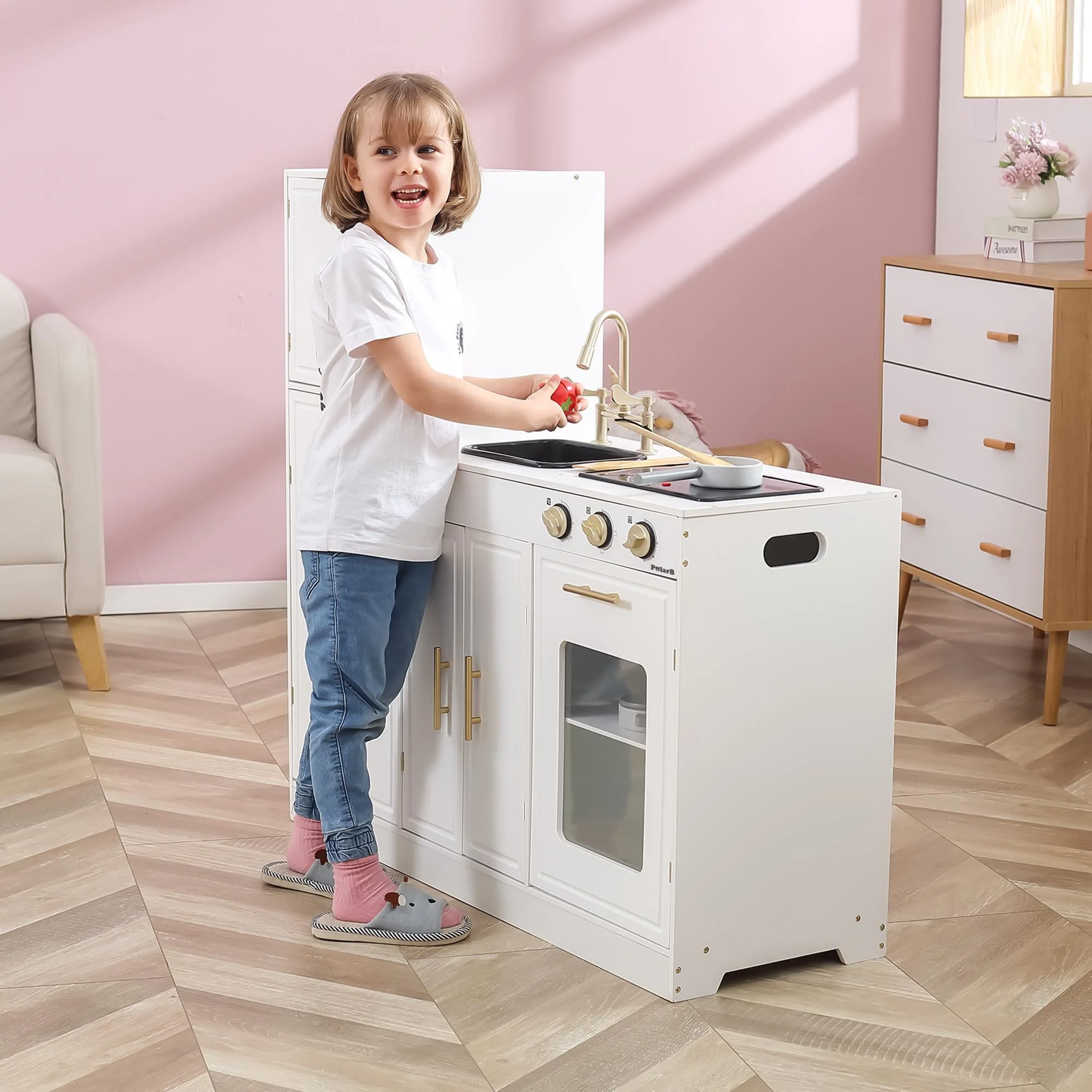 Деревянная кухня Viga Toys со светом и звуком White foto