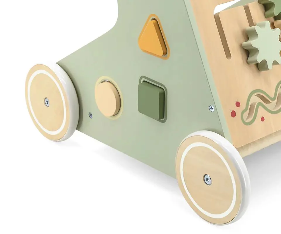 Antemergator din lemn cu activitati educative Viga Toys PolarB Green foto