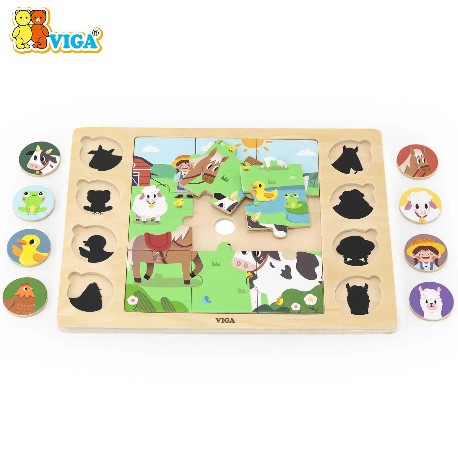 Деревянный пазл Viga Toys Домашние животные, 17 эл. foto