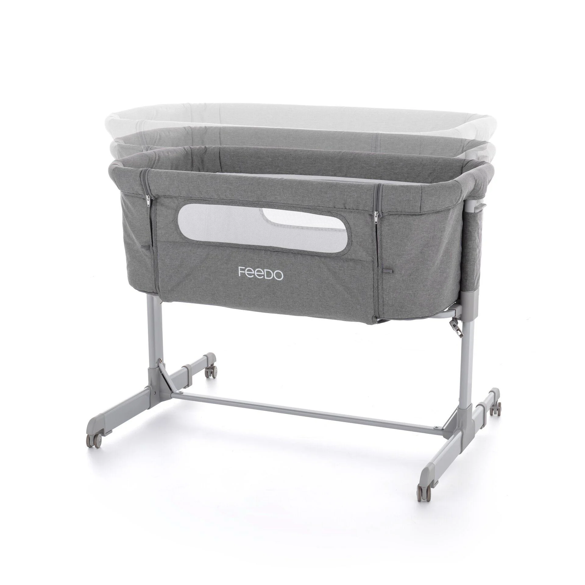 Patut co-sleeper pliabil 2 in 1 FEEDO Grey foto