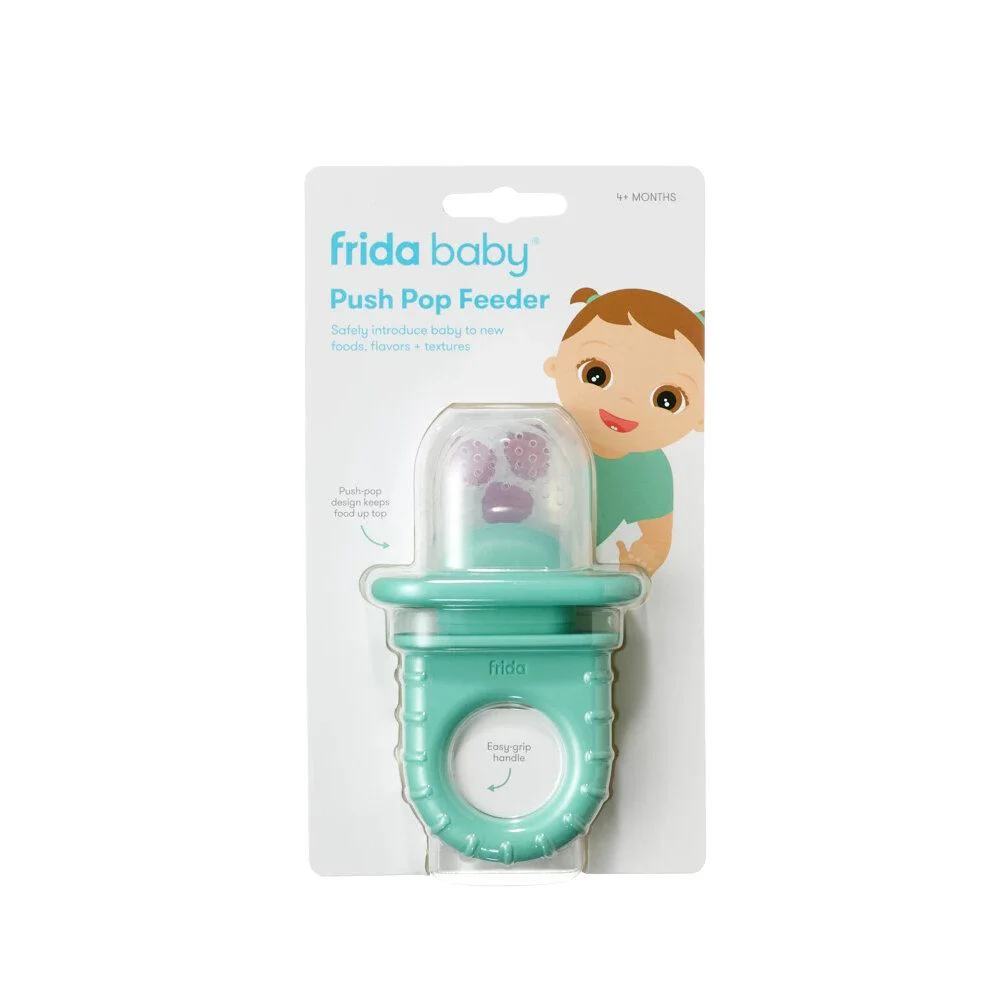Dispozitiv pentru mancare (Nibler) din silicon Frida Baby Push Pop Papuu (4+ luni) foto