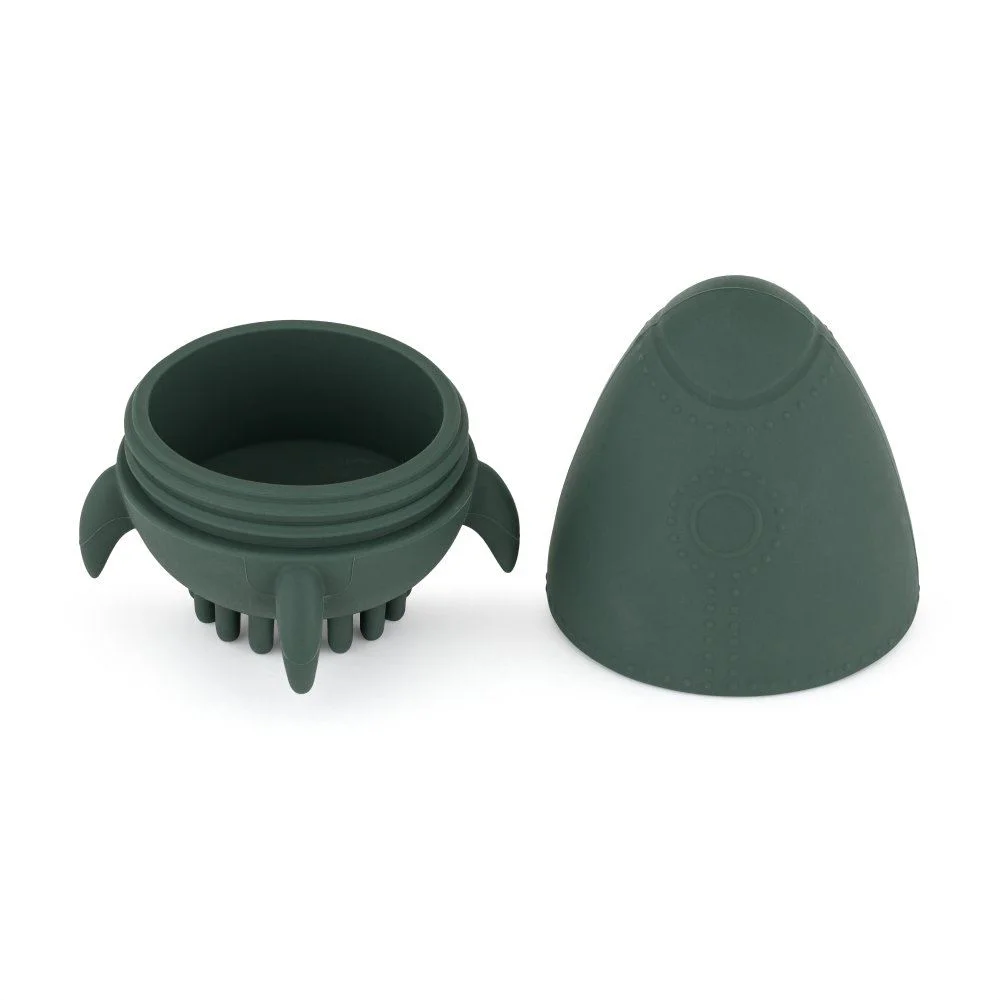 Силиконовая щётка и игрушка для ванны Petite&Mars Splashy Rocket Misty Green (6+ мес.) foto