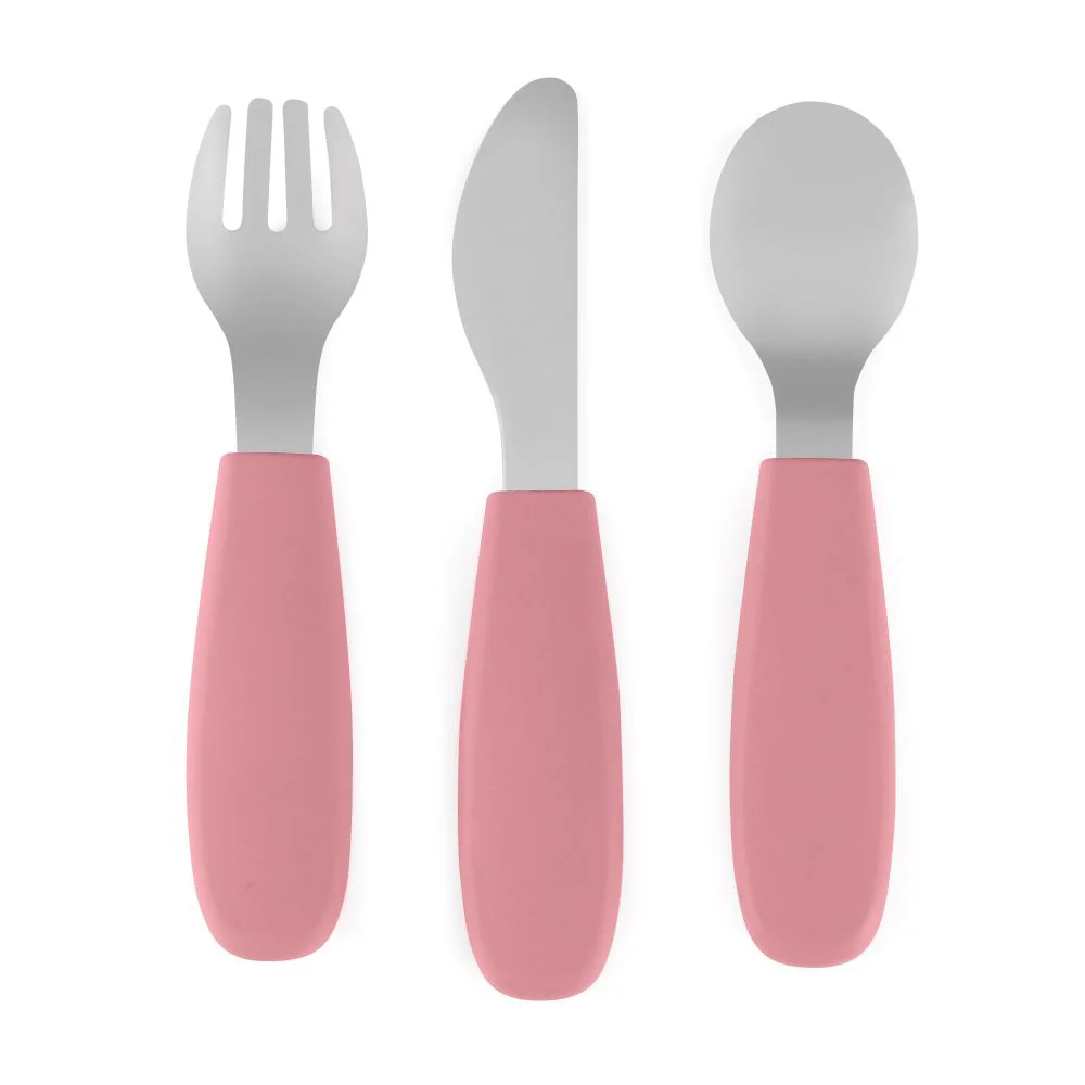 Set tacamuri din otel inoxidabil Petite&Mars Take&Match Dusty Rose (12+ luni) foto