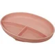 Set din silicon: baveta, bol, farfurie, lingurita si furculita U-Grow Pink, 5 piese foto