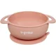 Set din silicon: baveta, bol, farfurie, lingurita si furculita U-Grow Pink, 5 piese foto