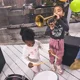 Orchestra Pantaloni cargo din twill cu centura pentru fete Roz foto