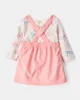 Carter's Комплект 3 в 1 Pink Corduroy Bow - блузка, платье и колготки foto