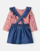 Carter's Комплект 3 в 1 Chambray Floral - блузка, сарафан и колготки foto
