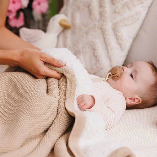 Patura din bumbac cu captuseala din fleece BabyOno Brown foto