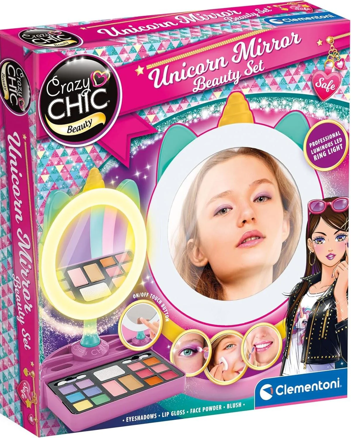 Набор для макияжа с LED-зеркалом Clementoni Единорог foto