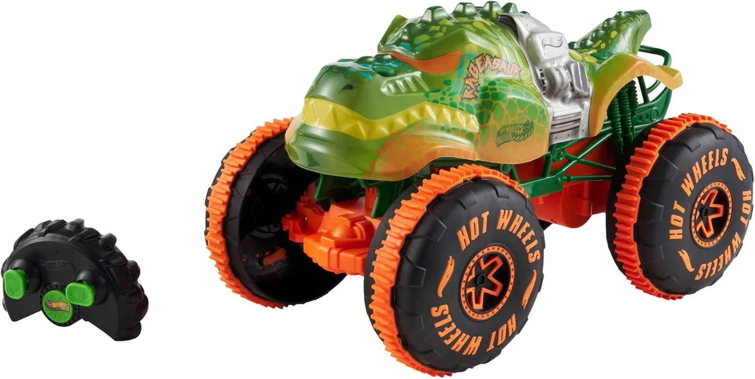 Masina Hot Wheels Monster Trucks Rageasaur cu telecomanda 1:15 foto