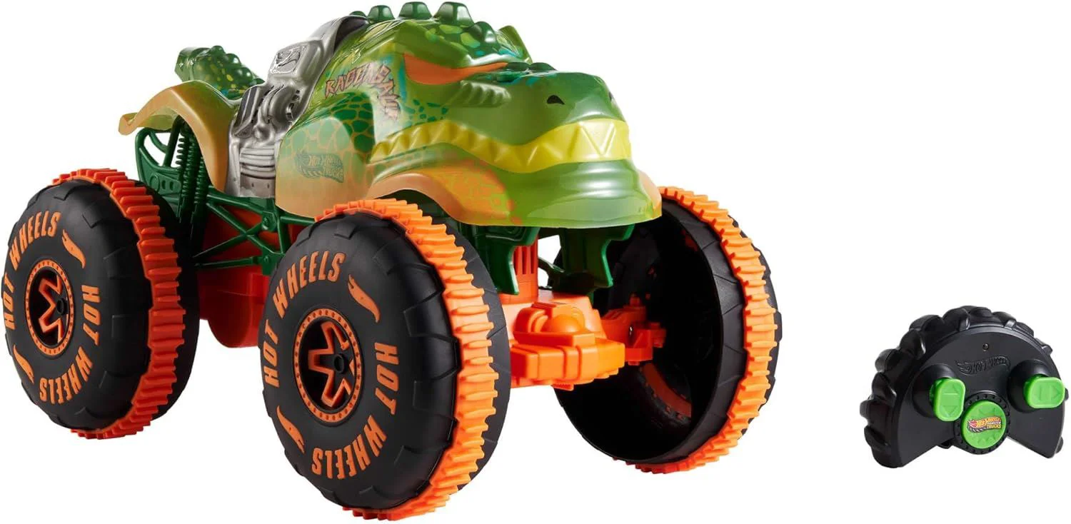 Masina Hot Wheels Monster Trucks Rageasaur cu telecomanda 1:15 foto