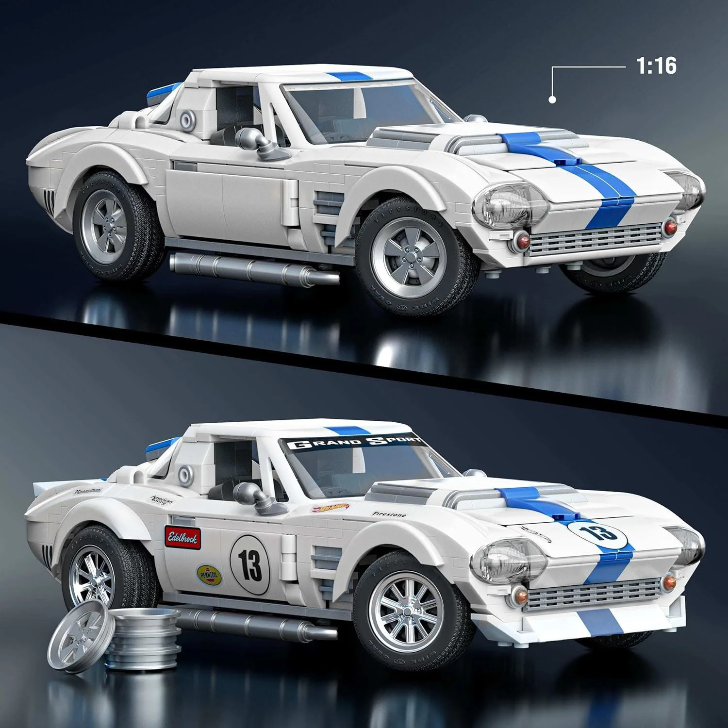 Set de constructie Hot Wheels Corvette Grand Sport 1:16 foto