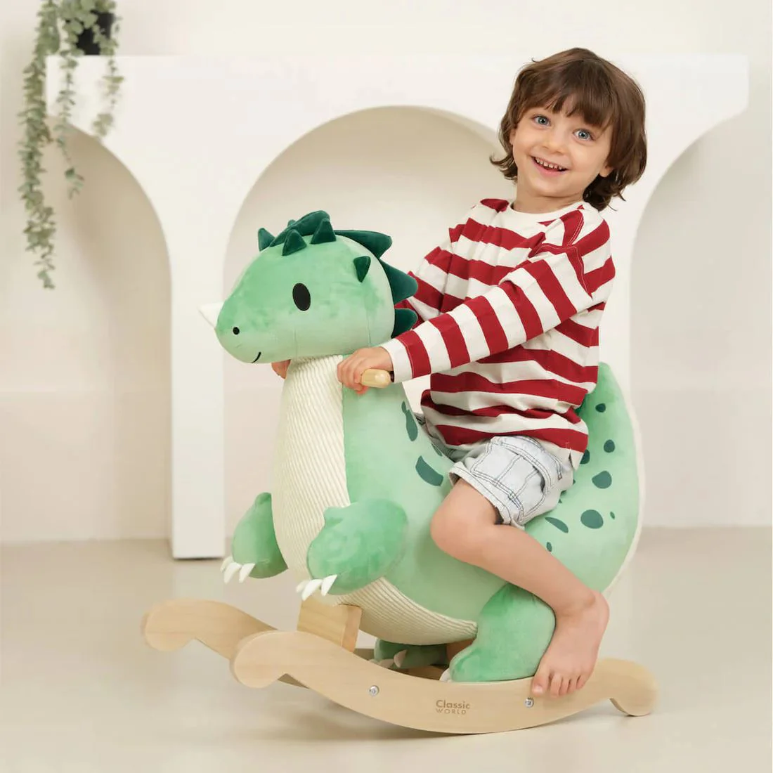 Balansoar din lemn Classic World Dinozaur foto