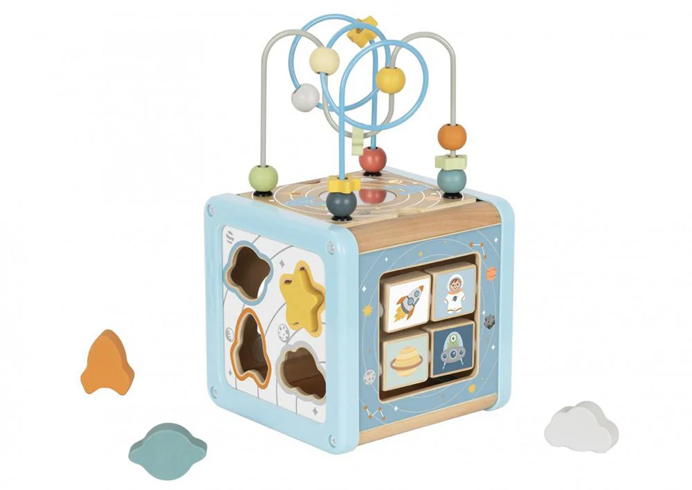 Деревянный игровой куб Tooky Toy Космос foto