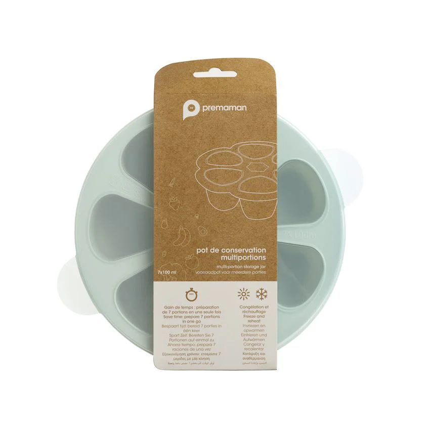 Recipient din silicon cu capac Premaman Green, 7x100 ml foto