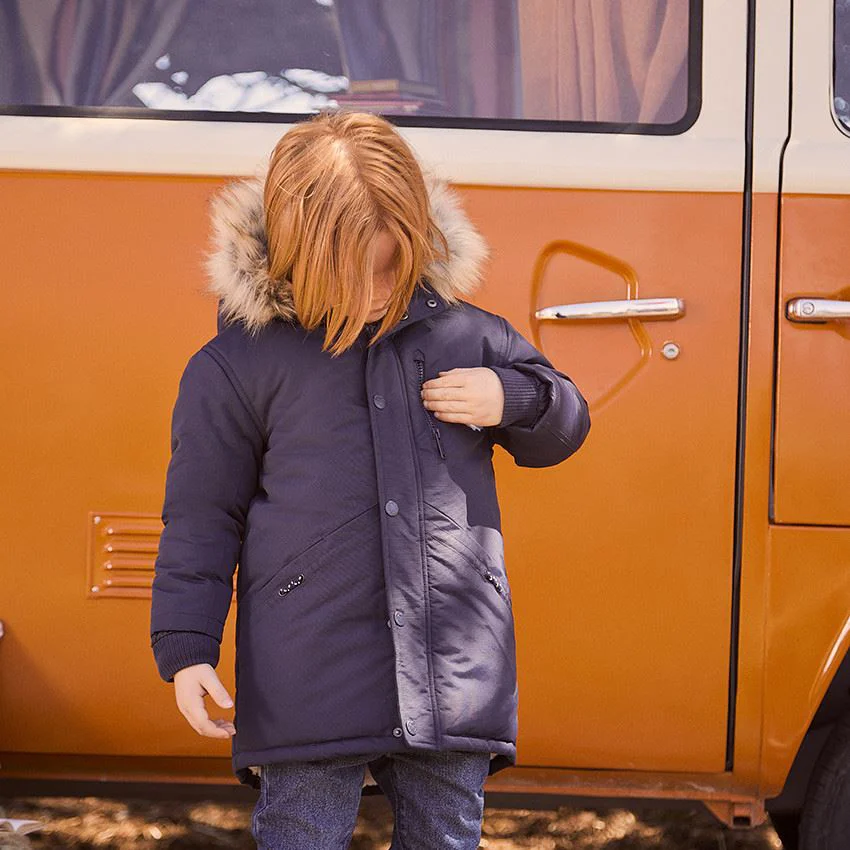 Orchestra Parka cu gluga si blana detasabila Blue foto