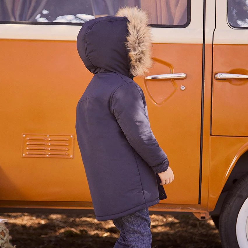 Orchestra Parka cu gluga si blana detasabila Blue foto