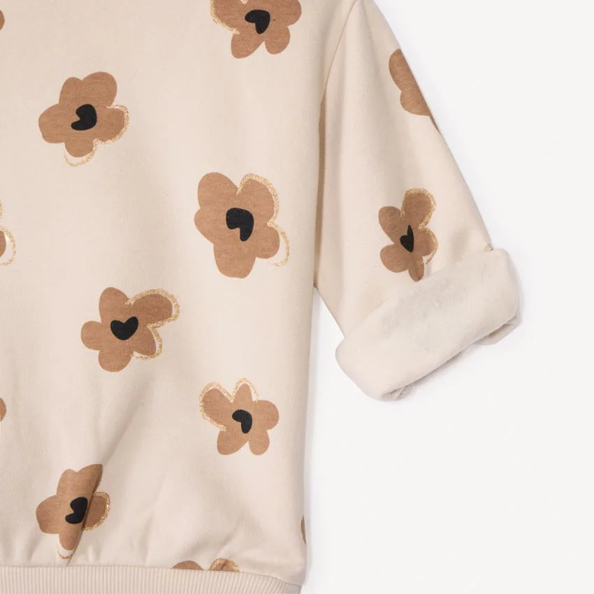 Orchestra Hanorac din molton Beige Flowers foto