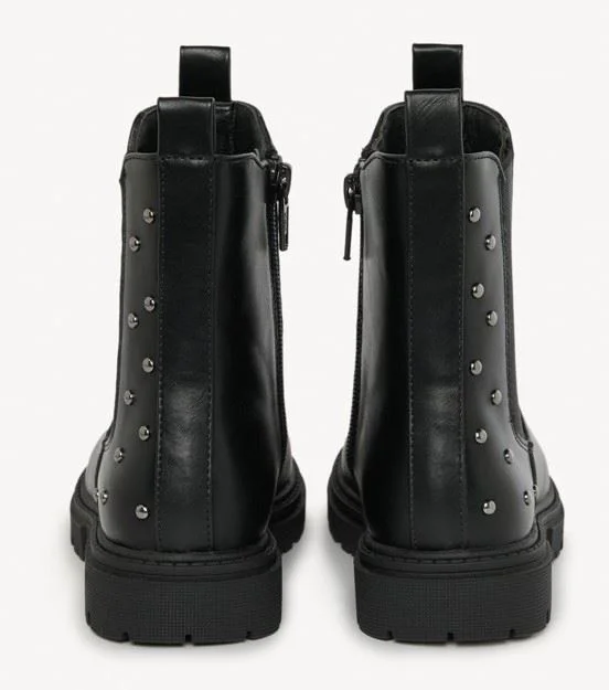 Saxo Blues Botine cu efect de piele cu nituri Black foto