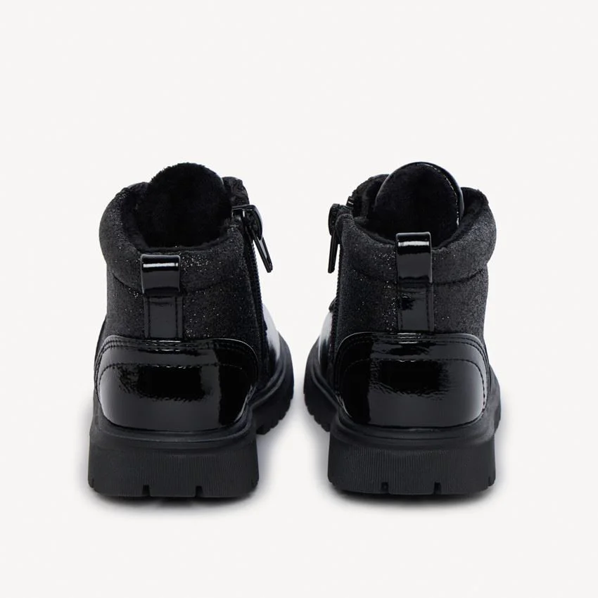 Saxo Blues Botine lacuite cu paiete Black foto