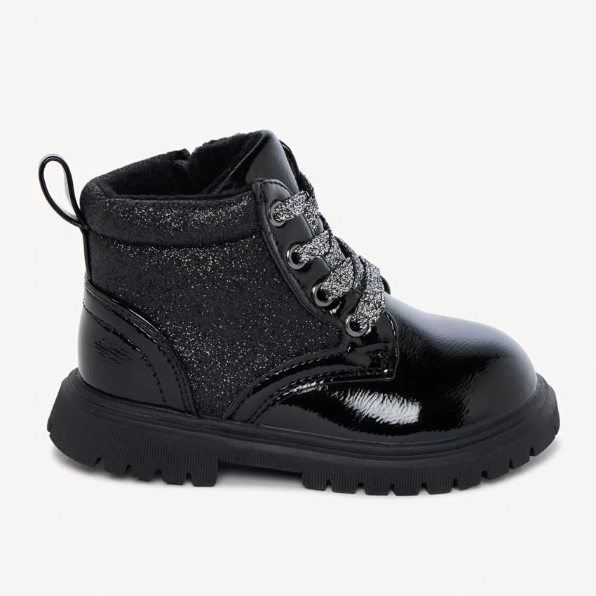 Saxo Blues Botine lacuite cu paiete Black foto