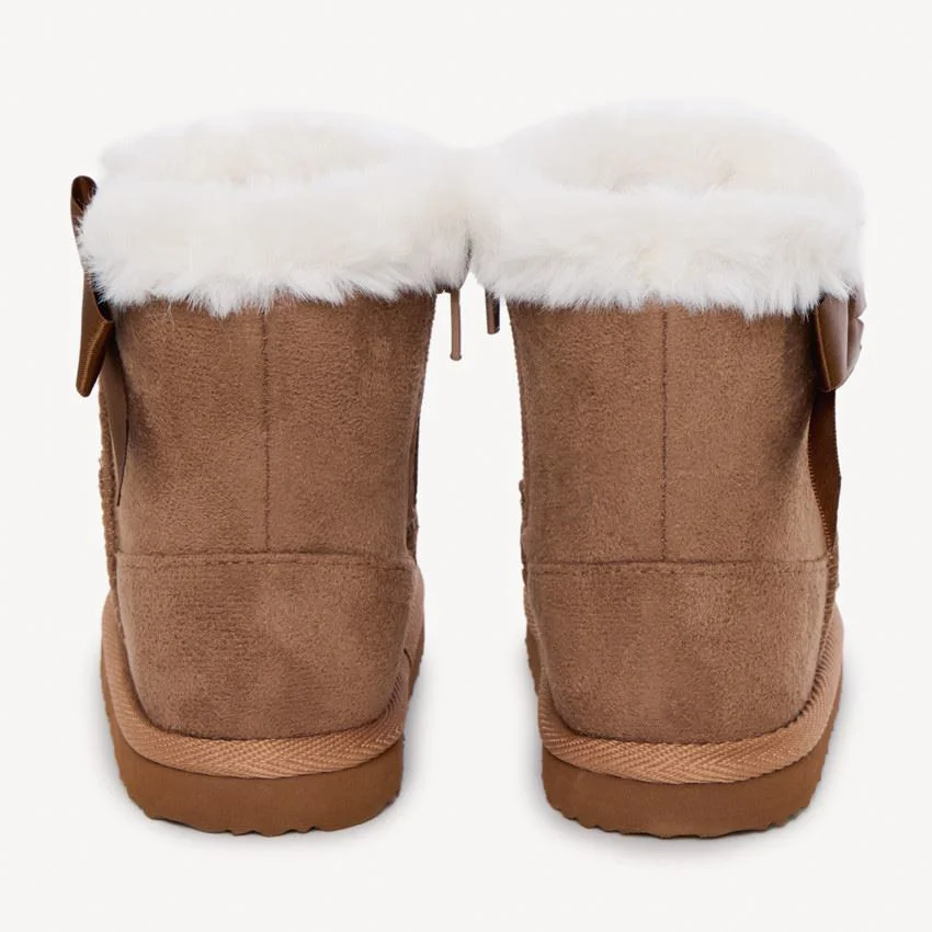 Saxo Blues Cizme cu efect de piele intoarsa cu blanita Faux Camel foto