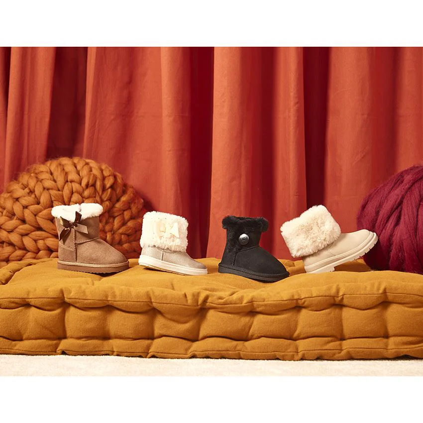 Saxo Blues Cizme cu efect de piele intoarsa cu blanita Faux Camel foto