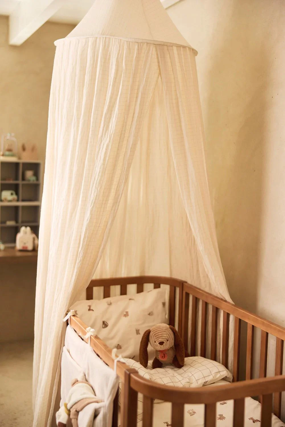 Baldachin Jollein Cosy Check Sand, 245 cm foto