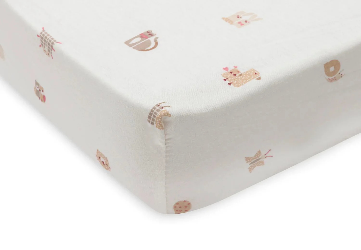 Cearsaf cu elastic Jollein Jersey Animal Friends, 120x60 cm foto