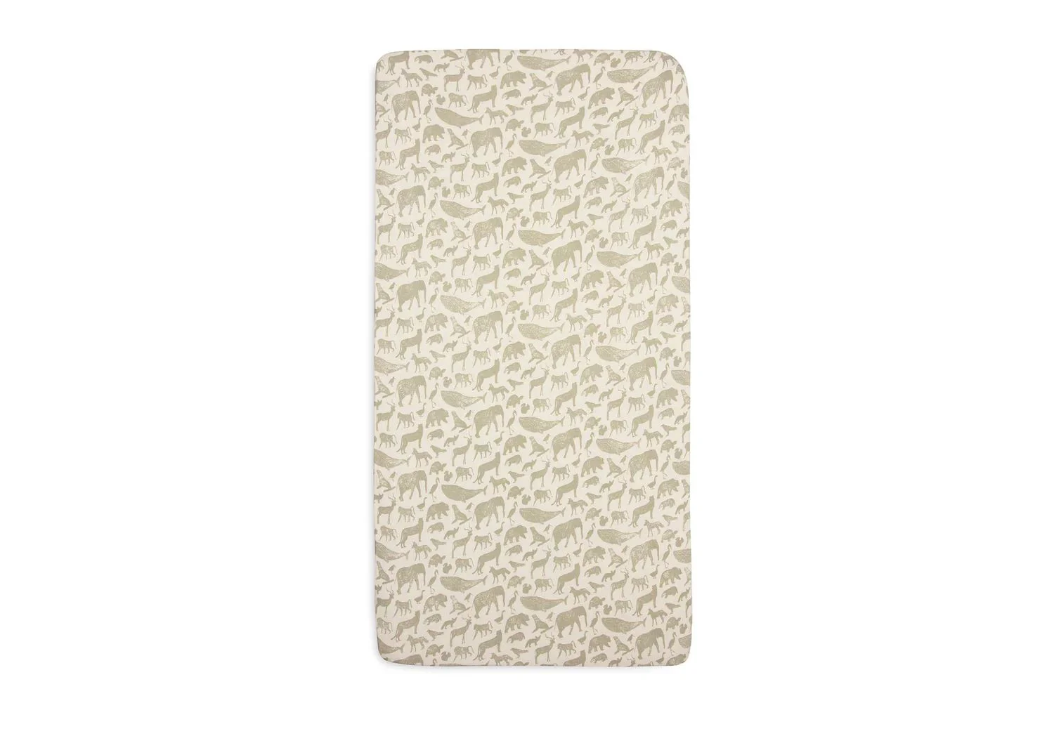 Простыня на резинке Jollein Jersey Animals Olive Green, 40/50x80/90 см foto