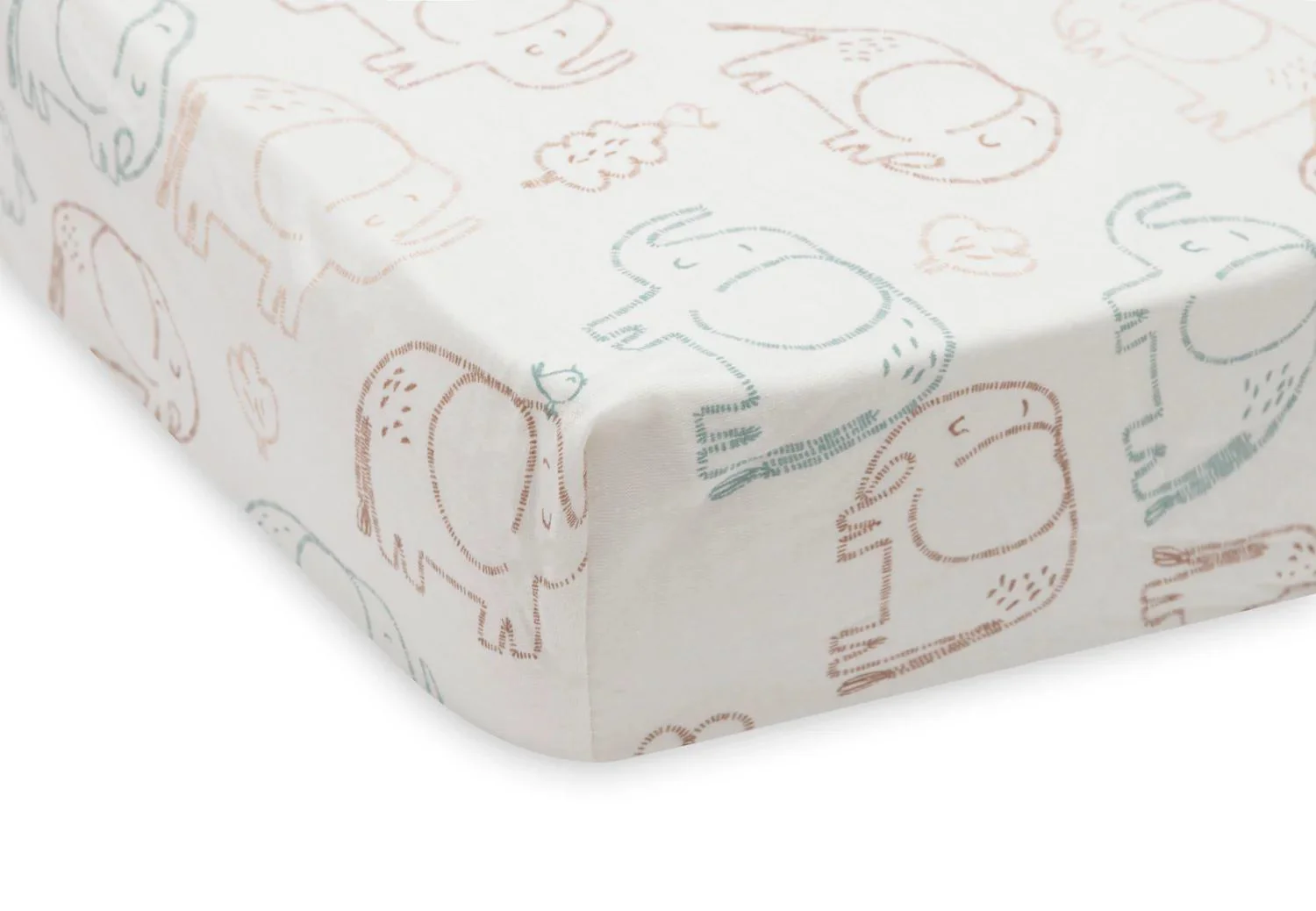 Cearsaf cu elastic Jollein Jersey Elephant Tales, 120x60 cm foto