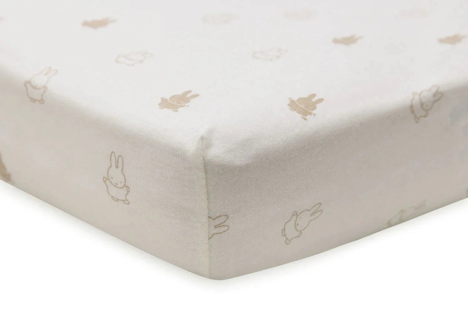 Cearsaf cu elastic Jollein Jersey Happy Miffy Nougat, 40/50x80/90 cm foto